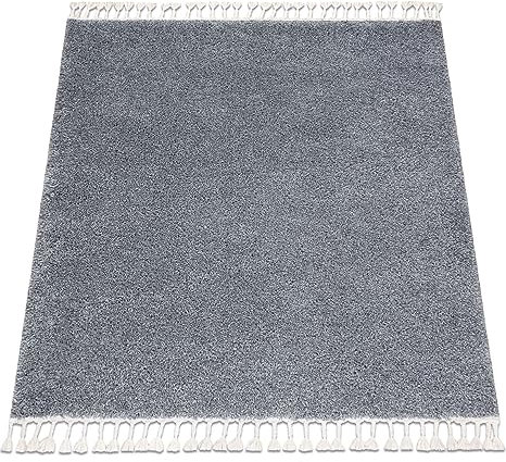 Teppich Berber 9000 grau, Quadrat 160x160 cm, Shaggy, Franse, marokkanischer Stil, für Zimmer, Wohnzimmer, Schlafzimmer