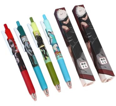 Jujutsu Kaisen Gelschreiber, Blindbox, Zeichenstift, Schwarz, 0,5 mm, 6 Stück