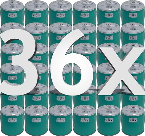 SOUK ONE Gaskartusche Premium 190g (400ml) 36 Stück Set Butan Stechkartusche Gaskartusche Stechgaskartusche, Campingkocher, Gasheizung, Camping Gas Butangas Kartusche (36x 190g)