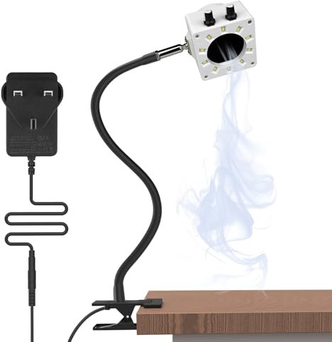 Treedix Solder Fume Extractor Kit, Solder Air Absorber Fan, Portable Fume Remover with Dimmable Led Lights and Suction, 15 Activated Carbon Filters for Soldering Welding Wood Burning Brazing