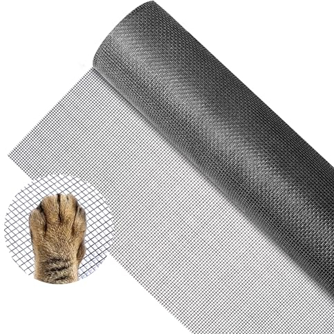 HCSSZ Zanzariera Finestra 120x250cm,Rete Zanzariera Porta Finestra,Fibra di Vetro Telo Ricambio Zanzariera,per Prevenire Zanzare Mosche Insetti (Nero)