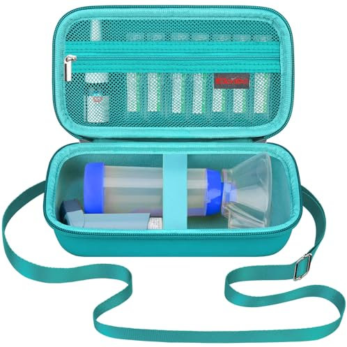 Elonbo Inhalador de asma con Caja, Junta de inhalador para niños y Adultos, mascarilla, Soporte de inhalador Bolsa de Tejido de Viaje de asma, Verde (Solo Caja)