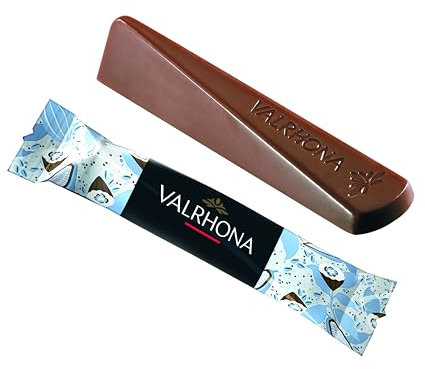 Valrhona Bâtonnets de chocolat au lait de cacao à 39 %, assortiment élégant pour café et thé, amertume sucrée persistante, expérience sensorielle, délices gastronomiques français, 244 pièces