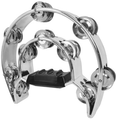Generic Hi Hat Tamburin Metall Shaker Musik Rhythmus Tamburin Hand Percussion Zubehör für Kinder Erwachsene, Silber