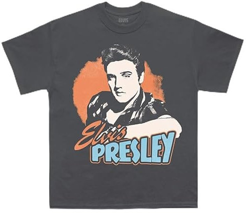 ELVIS PRESLEY Unisex-Adult Artist Merch, Charcoal, L