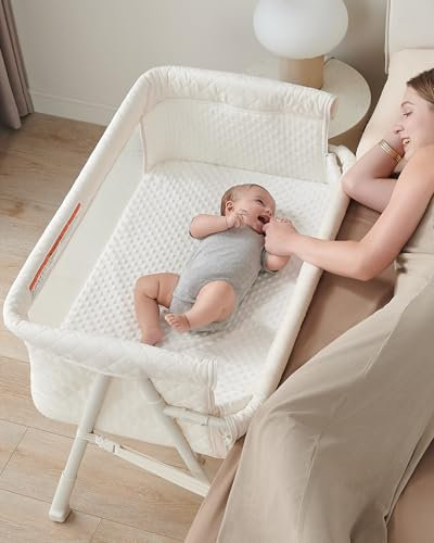 AirClub 2 in 1 Baby Co-Sleeper, Baby Nachttisch, Baby Stubenwagen und Co-Sleeper Modus, Beige