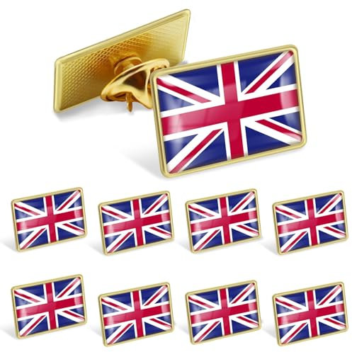 Pack of 12 Union Jack Flag Badge Lapel Pins Bulk - United Kingdom Metal Lapel Pin For Bags Clothes Uk British Patriotic Badges Brooches Jewelry Gift
