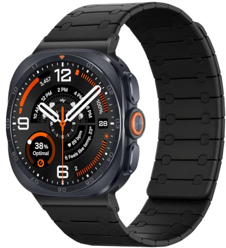 Amizee Magnetisch Armband Kompatibel mit Galaxy Watch 47mm, Schwarz | Kompatibel mit Samsung Galaxy Watch Ultra 2/1 (2026/2025/2024) 47mm, 22mm Sport Loop Ersatzarmbänder