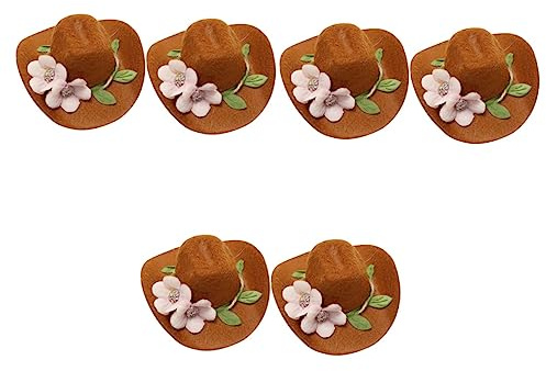 Amosfun 6 STK Partydekoration Weihnachts Party Weihnachten Party weihnatsdeko Boho-Blumenmädchen-Korb Dekoration Hut für Hase bastelset Weinflaschenverzierung Flaschenhüte gefühlt Colorful