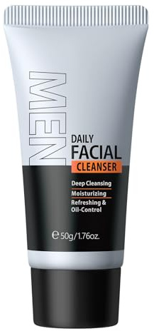 Gesichtsreiniger für Männer, 50 ml, erfrischender Reiniger, Gesichtsreinigung, feuchtigkeitsspendend VXj851 (Grey, 12x6cm)