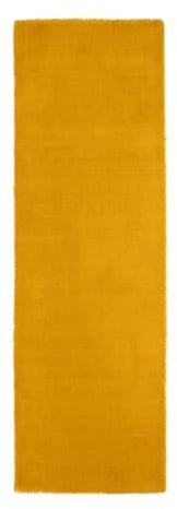 carpetfine handgefertigter Wollteppich Gabbeh Lola Läufer Gelb 75x240 cm Weich, Hochwertig, Zeitlos | Teppichläufer für Gemütlichkeit & Eleganz im Wohnzimmer, Schlafzimmer und Flur