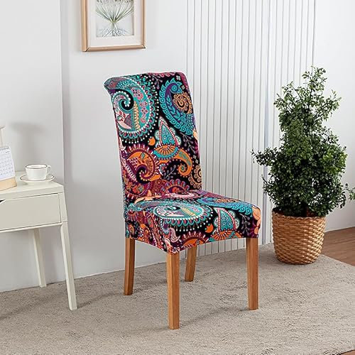 Stuhlhussen 4er Set Retro Lila Stuhlhussen Schwingstühle,Stretch Stuhlbezug,Waschbarer Polyester Esszimmer Stühle, Abnehmbarer Stuhlüberzüge,Universal Stühle Schutz Dekoration
