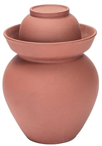 DECORN Recipiente de fermentación de cerámica con Tapa Tarros para pepinillos Tarro de Barro Tradicional Chino Olla de Cocina para Kimchi,5L