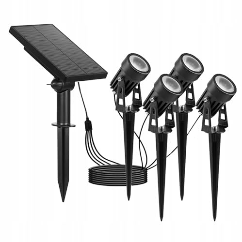 Solarleuchten für Garten im Freien, 4 Stück Stilvolle Solarleuchten für den Außenbereich, extrem hell, mit 2200 mAh Akku, IP54, automatisches An-/Ausschalten, Solarlampe, Gartendeko, Rasen (4)