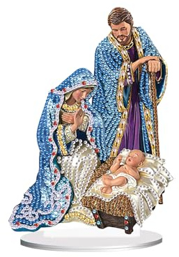 JICFDAO Diamond Painting Ornamente Jesus 142x200mm Diamant Desktop Ornament Weihnachtskrippe Diamond Painting Desktop Deko Geburt des Lebens Handgemachte Dekorative Ornament Weihnachts Tischdeko