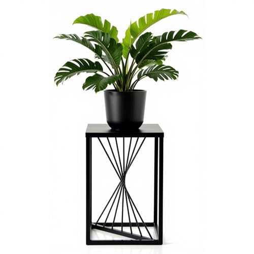 FRAMADO - Supporto per piante da fiume River in Metallo - Nero - 24x24x40cm - Supporto decorativo per fiori da interno - Tavolino - Porta piante - Accessorio per il soggiorno