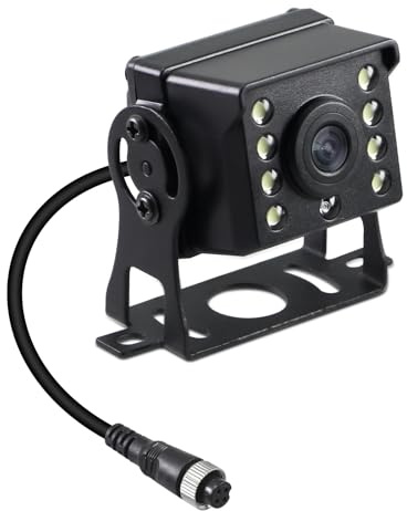 Rückfahrkamera, HD 8 LED Nachtsicht Rückfahrkamera mit 4 Pin Aviation Stecker, IP68 wasserdicht, 110° Weitwinkel, geeignet für LKW/Anhänger/Busse/Lieferwagen (9-36 V)