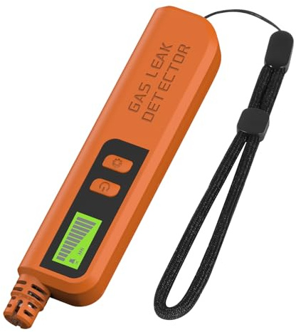 Qivine Tragbarer Gaswarner Wohnmobil, Gasmelder Wohnwagen Batteriebetrieben mit Visuellem & Akustischem Alarm, Gaslecksuchgerät von Brennbaren Gaslecks, Propan (Orange)