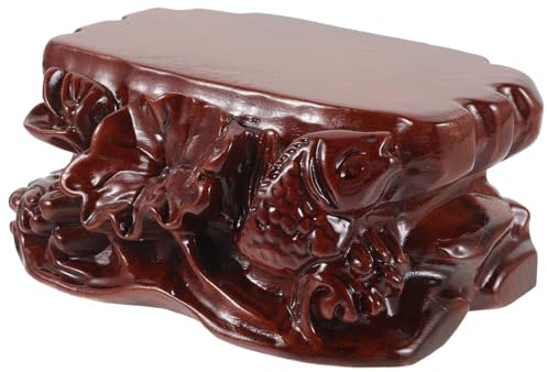 ULTECHNOVO Holz Podest Blumenständer für Buddha Statuen Dekoratives Holztablett für Küchentheke Design mit Einzigartiger Mustergravur und Langlebig für Gartenliebhaber und Buddhisten