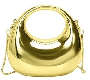Women’s Clutches, Gold Handbag Purse with Detachable Chain Strap, Glitter Evening Bags, Acrylic Evening Clutch for Women, Sequins Clutch Bags, Patent Cross Body Bag for Party Dating (1, Gold, Mini)