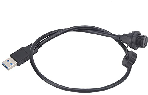 USB-Anschluss Typ C, Gewindesicherung, Schalttafelmontage, Steckdose für Maschinen, Außenbeleuchtung, IOT, thermoplastisches PA66, Messing (1M)
