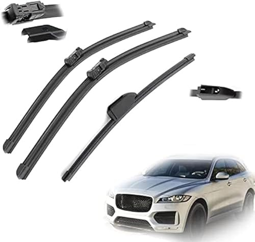 Auto Scheibenwischer Wischerblätter Set Für Jaguar F Pace 2017 2018 2019 2020,Replacement Wiper Blades Extremely Quiet Durable and Weatherproof.