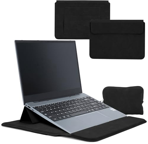 HaruYo 12-13-14-15-15.6-16 Pollici Custodia per laptop con Polsiere | laptop con Supporto Integrato , PU Pelle Portatile Sleeve per MacBook Air/Pro/Surface Dell Lenovo HP ASUS Acer 12-14 Pollici