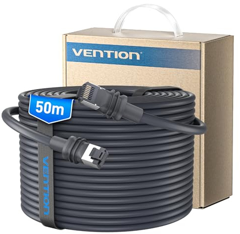 VENTION Starlink Gen 3 Kabel 50m – Hochwertiges wasserdichtes Ethernet-Verlängerungskabel, UV-beständig mit robustem Außenmantel, Ersatzkabel für Starlink Standard Actuated Gen 3 / Satellite V3