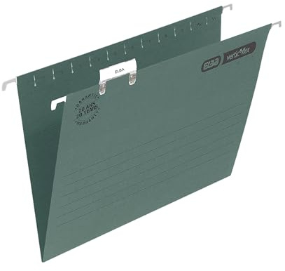 Elba Ultimate Foolscap Manilla Suspension Files, V-Base, 240 gsm - Dark Green (Pack of 50)