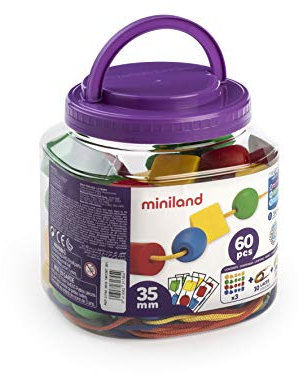 Miniland Fädelformen 35mm 60 Teile, bunt-31745