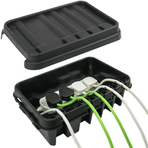 DriBox DB-285-UK-B Boîte de branchements électriques extérieure résistant aux intempéries, Noir