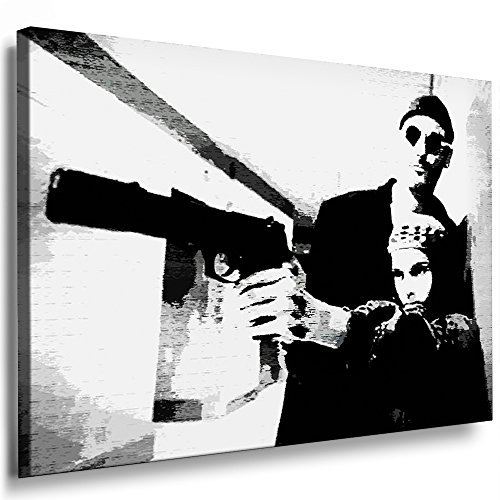 Fotoleinwand24 Bild auf Keilrahmen - Leon Der Profi AA0163 / Schwarz-Weiß / 150x100 cm