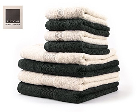 8-teiliges Handtuch-Set Zucchi Home Fashion Variante Asphalt und Beige