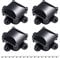 GWHOLE Scatola di Giunzione IP66 Set di 4, Impermeabile, Connettori con 3 Entrate/Uscite per Cavi, Nero