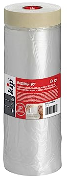 Kip Tape 232-25 Feinkrepp-Masker – Abdeckfolie mit Kreppband zum Streichen & Lackieren – Schutz vor Farbflecken – 2600mm x 25m