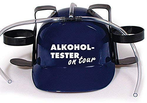 HSK Trinkhelm Spaßhelm mit Print - Alkoholtester on Tour - 51630 Farbe blau