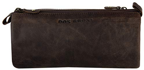 Dos Bros Leder Mäppchen Schlampermäppchen Federmäppchen Schulmäppchen Pencil Case Stift Etui XXL rund DB-026-25