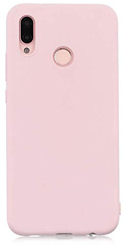 cuzz Schutzhülle für Huawei P20 Lite + (1 Stück Displayschutzfolie aus Hartglas), einfarbig, Premium, flexibel, Silikon, TPU, dünn, ultradünn, rutschfest, stoßfest, Schutzhülle (Hellrosa)