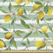 ABAKUHAUS Kunst Gewebe als Meterware, Blühender Zitronenbaum, Dicht Gewebter Stoff zum Nähen Polster Wohnaccessoires, 3M (148x300cm), Farngrün Seafoam Gelb