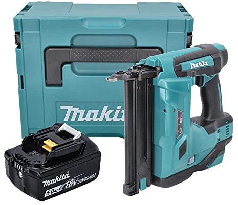 Makita DBN 500 T1J Cloueuse sans fil 18 V 15-50 mm + 1 batterie 5,0 Ah + Makpac – sans chargeur