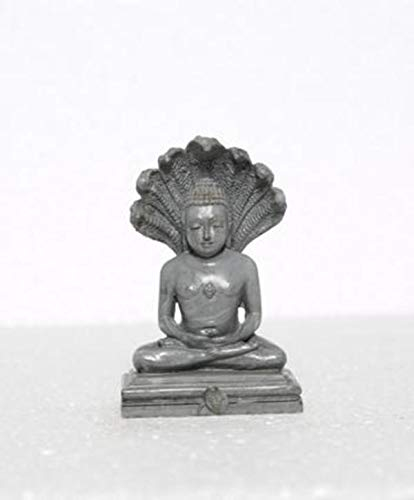Sri Krishna Culture Parasvanath Swami Murti-Schwarz, Höhe 10,2 cm, Gott Idols/Statue/Figuirnes, Material: Polyresin & Marmor, hergestellt in Indien