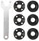 WerkWeit Grinder Angle Spanner Wrench Flange Nut Kit, 1PCS Angle Grinder Flange Wrench and 6PCS Flange Nuts, Compatible with Dewalt Milwaukee 193465-4 Bosch Black Decker Ryobi Makita(4.5 5 5/8-11)