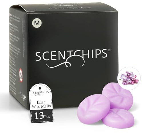 Scentchips® Flieder Wax Melts – Süßer Fliederduft mit sanften grünen & pudrigen Noten – Premium Lang anhaltende Duftwachse für Duftbrenner – Hausparfüm Duftchips – M Größe 13 Stück