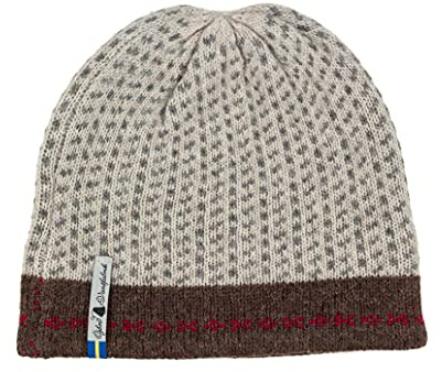 ÖJBRO VANTFABRIK – Mütze, aus 100% Merinowolle, mit Fleece-Futter, Unisex, warm & weich, Größen M (54), L (58), folkloristisches nordisches Design
