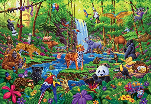 Buffalo Games - Jungle Jumble – 2000-teiliges Puzzle für Erwachsene, herausforderndes Puzzle, perfekt für Spieleabende – 2000 Teile fertige Größe ist 38,50 x 26,50 cm