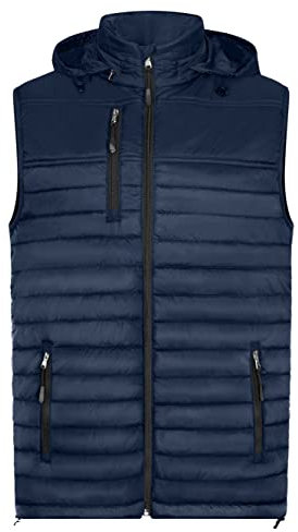 HRM Herren 1301 Men s Hooded Performance Body Warmer, Navy, 3XL EU