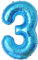 Geburtstag zahlen luftballon 3 jahre | Folienballon 3 XXL Blau-Riesen Folienballon in 40 - 101cm Geburtstagsdeko - Ballon Zahl Deko zum Geburtstag - fliegt mit Helium