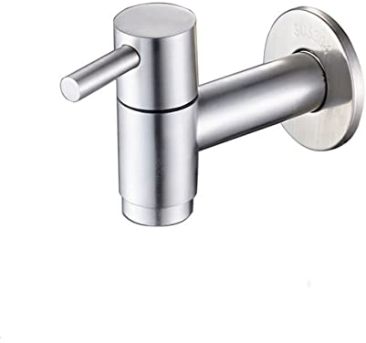Robinet d'évier de salle de bain mural en acier inoxydable, robinet d'eau froide, robinet d'eau froide, robinets utilitaires de blanchisserie de jardin, filetage G1/2