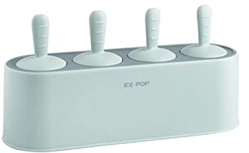 JZX Molde para cubitos de hielo, molde para helados, palillo de silicona, caja de hielo, molde para helado casero (color: verde)