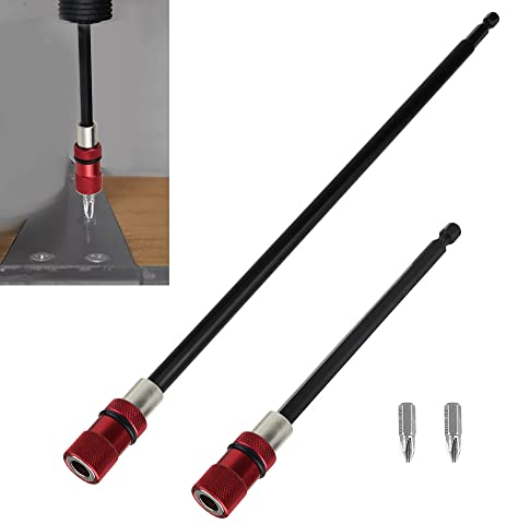 UYUYong 2Pcs Portainserti Magnetico Lungo Prolongador Magnético Supporto Portainserti per Cartongesso Profondità Regolabile 1/4 per Trapano Cartongesso -15/30cm